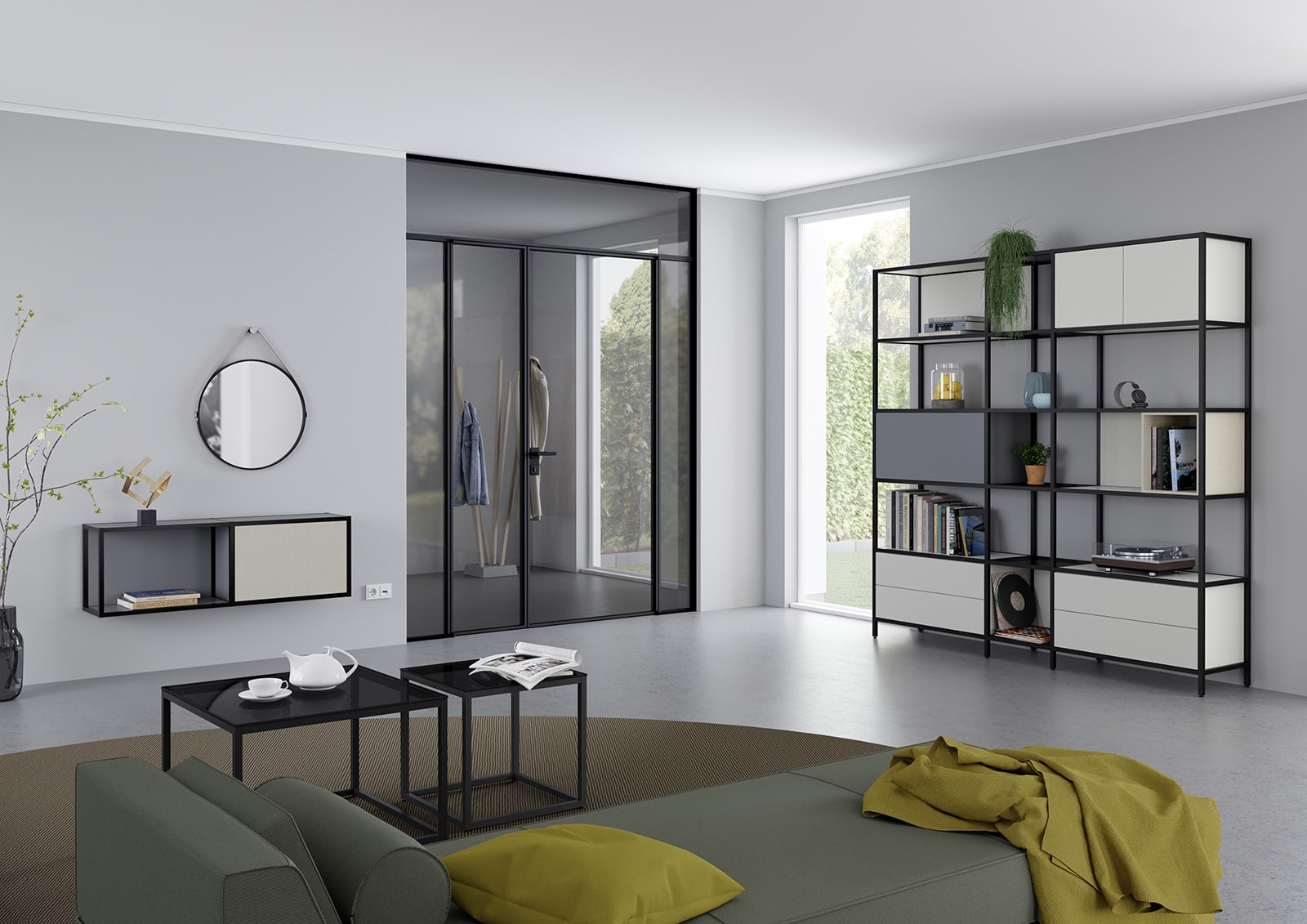 Swing Door Slim Line Mit Oberlicht Und Festelementen