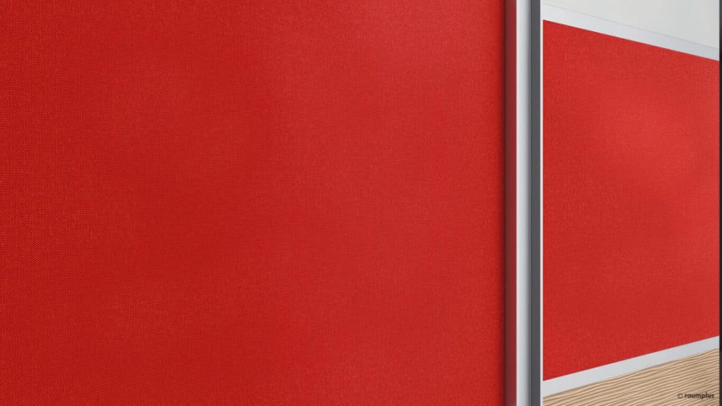 Serie: S3000 /
Profil: Silber eloxiert /
Füllung	Oben: Floatglas Matelac Pure White | Mitte: Stoff Kvadrat Plot 533 | Unten: Furnier „Wave“ Alpi-Eiche Hell Quer /
Innensystem: Legno, Oberfläche, Urban Structures Fabric Sand